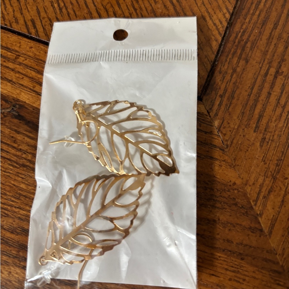 Gold Leaf Dangle Earrings